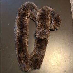 Luxurious Brown Fur Scarf